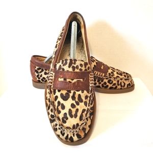 Sperry Top-Sider Leather Animal Print Fur Loafer - 7M